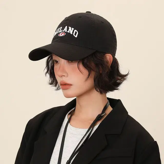 佩洛依 大头围简约字母刺绣个性软顶防晒街头 聚酯纤维 鸭舌帽 男女同款情侣款