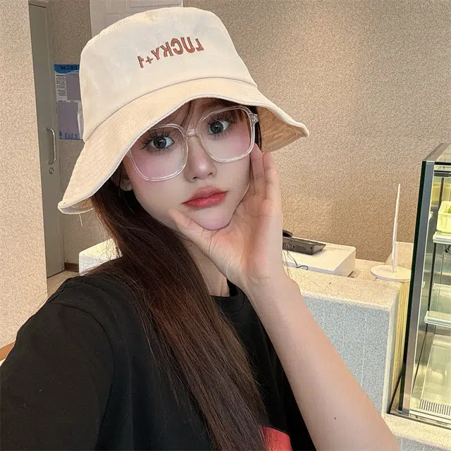 佩洛依 日系可爱时尚猫咪遮阳防晒 棉 渔夫帽 男女同款情侣款