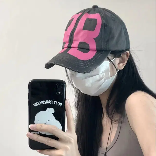 佩洛依 美式复古做旧印花水洗破洞遮阳时尚百搭大头围显脸小 涤纶 鸭舌帽 男女同款情侣款