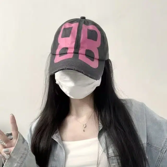 佩洛依 美式复古做旧印花水洗破洞遮阳时尚百搭大头围显脸小 涤纶 鸭舌帽 男女同款情侣款