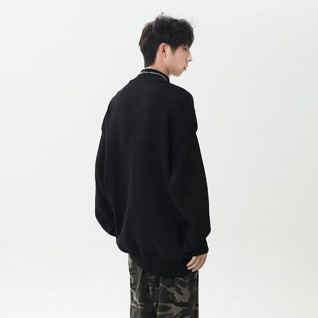 棉基因 清新森系肌理感纯色高领毛线衣厚实内搭休闲运动氛围感职场通勤极简风女装高街美式亲肤打底衣松弛感青少年学院风毛衣 男女同款