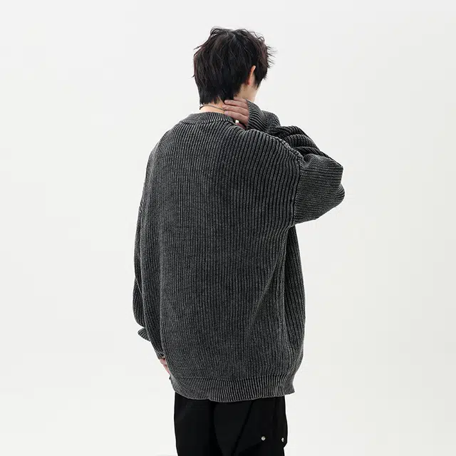 棉基因 纯棉纹理针织毛线衣清新森系肌理感厚实内搭休闲运动氛围感职场通勤极简风女装高街美式亲肤打底衣松弛感青少年学院毛衣 男女同款