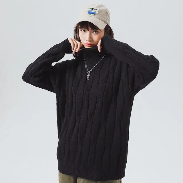 棉基因 麻花针织扭花毛线衣清新森系肌理感厚实内搭休闲运动氛围感职场通勤极简风女装高街美式亲肤打底衣松弛感青少年学院毛衣 男女同款