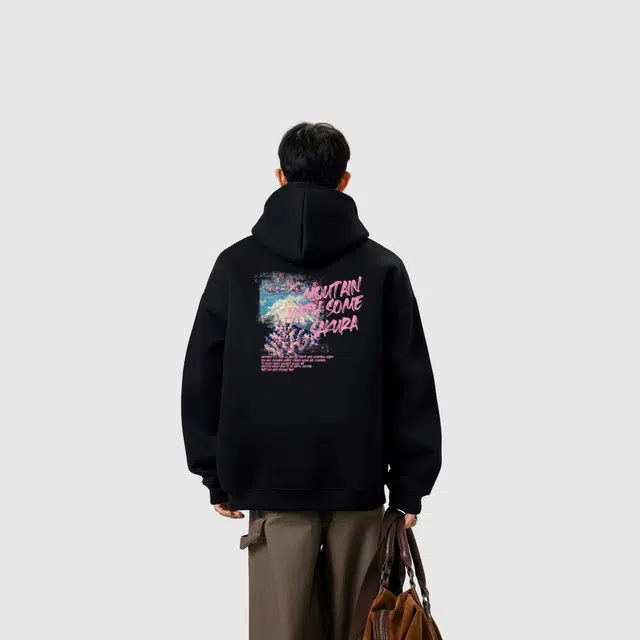 棉基因 早秋清新校园学院风甜美少女男生帽子高街潮牌经典国潮辣妹韩系女潮男青少年复古男装户外通勤慵懒风基础款打底连帽卫衣 男女同款