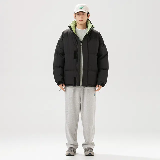 棉基因 冬季棋盘格子拼接撞色优质棉棒球服保暖高个小个子日系男简约潮流夹棉袄子美式高街工装风青少年职场通勤学院风棉衣外套 男女同款