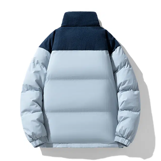 棉基因 冬季棉撞色拼接灯芯绒优质棉棒球服保暖高个小个子日系男简约潮流夹棉袄子美式高街工装风青少年职场通勤学院风棉衣外套 男女同款