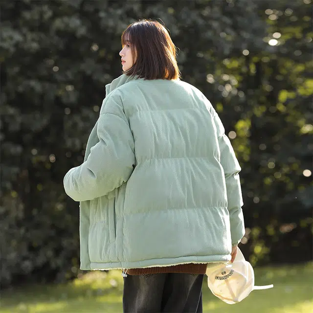 棉基因 冬季双面穿灯芯绒优质保暖日系简约潮流美式高街工装风青少年职场通勤学院棉服 男女同款