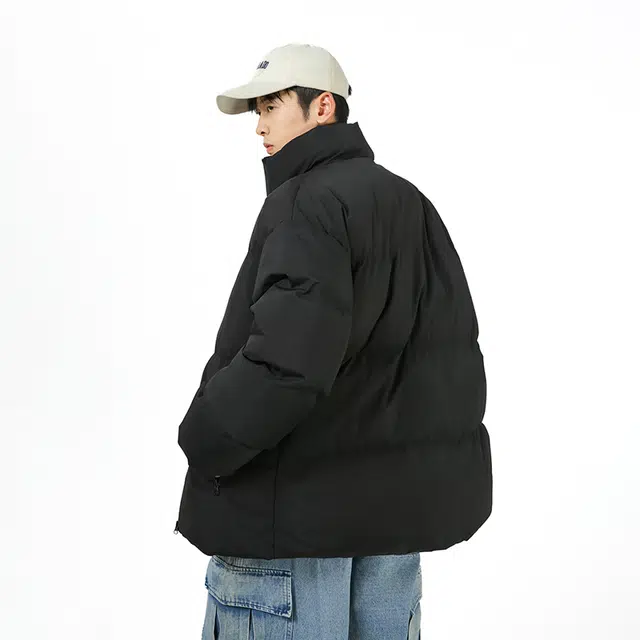 棉基因 冬季优质棉马卡龙色纯色棒球服保暖高个小个子日系男简约潮流夹棉袄子美式高街工装风青少年职场通勤学院风棉衣外套 男女同款