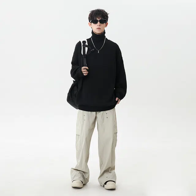 棉基因 青少年减龄清新森系肌理感毛线衣厚实内搭休闲运动氛围感职场通勤极简风女装高街美式亲肤打底衣松弛感学院风毛衣 男女同款