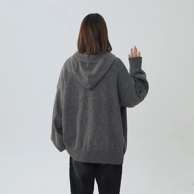 棉基因 清新森系肌理感抽绳针织毛线衣厚实内搭休闲运动氛围感职场通勤极简风女装高街美式亲肤打底衣松弛感青少年学院风毛衣 男女同款