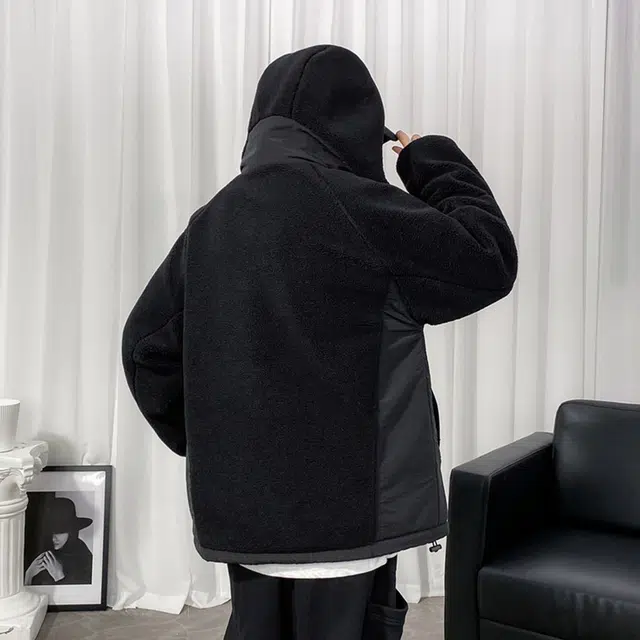 棉基因 冬季羊羔绒摇粒绒立领优质棉棒球服保暖高个小个子日系男简约潮流夹棉袄子美式高街工装风青少年职场通勤学院风棉衣外套 男女同款