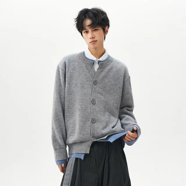 棉基因 拼接撞色毛线衣清新森系肌理感厚实内搭休闲运动氛围感职场通勤极简风女装高街美式亲肤打底衣松弛感青少年学院风毛衣 男女同款