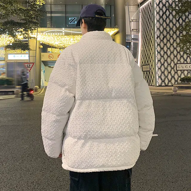 棉基因 冬季千鸟格纹理感加绒优质棉棒球服保暖高个小个子日系男简约潮流夹棉袄子美式高街工装风青少年职场通勤学院风棉衣外套 男女同款