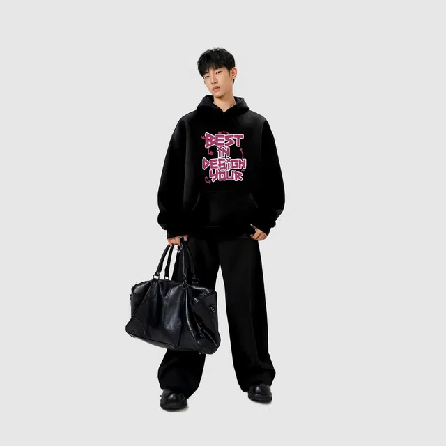 棉基因 早秋时尚潮流职场校园学院风男生帽子高街潮牌经典国潮辣妹韩系女潮男青少年复古男装户外通勤慵懒风基础款打底连帽卫衣 男女同款
