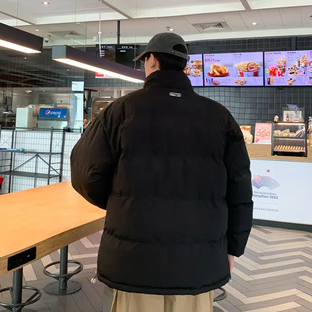 棉基因 春秋季双面穿满印提花防寒优质棉棒球服高个子小个子日系男简约潮流美式高街工装风青少年职场通勤学院风棉衣外套 男女同款