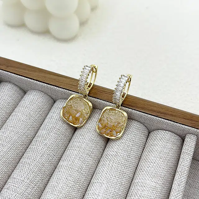 双生恋 渐变小众设计感百搭时尚精致日常通勤约会轻奢高级感 铜 耳环 女款