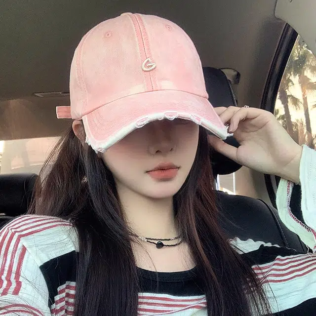 浪莎 磨破做旧风刺绣休闲百搭 棉 鸭舌帽 男女同款情侣款