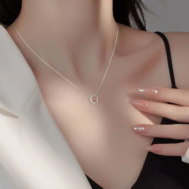 品彩 桃花 福气满满#好运 粉水晶 项链 女款