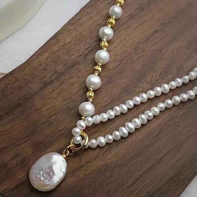 品彩 一款三戴 复古 锁骨链气质高级显年轻饰品 淡水珍珠 项链 女款