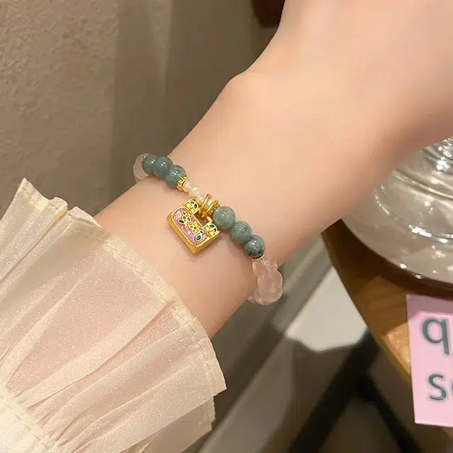 【晶光流转】 品彩 纯粹平衡清透感高定设计手链个性简约 时尚百搭显白显瘦 轻奢风高级感甜美清新温柔国风绿天然 白水晶 手串 女款