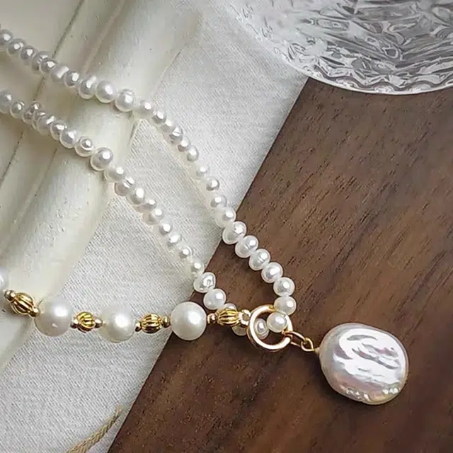 品彩 一款三戴 复古 锁骨链气质高级显年轻饰品 淡水珍珠 项链 女款