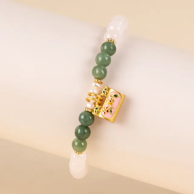 【晶光流转】 品彩 纯粹平衡清透感高定设计手链个性简约 时尚百搭显白显瘦 轻奢风高级感甜美清新温柔国风绿天然 白水晶 手串 女款