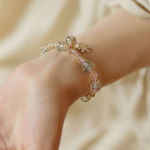 轻奢高级感 气质时尚 简约百搭 品彩 好运 诸事顺利 福禄吉祥 时来好运 绿幽灵 手串 女款