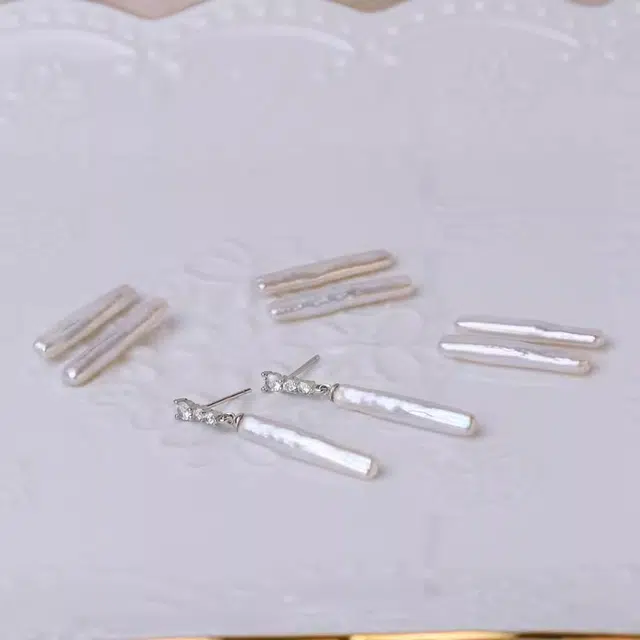 品彩 巴洛克长条形长款 轻奢精致高级感 淡水珍珠 耳环 女款