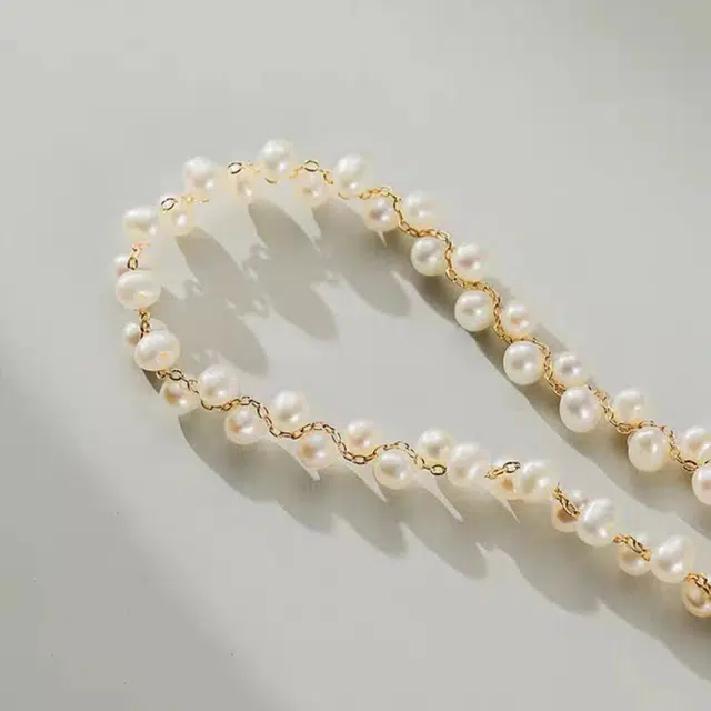 品彩 满天星 锁骨链   轻奢休闲日韩风 年轻  圣诞礼品 淡水珍珠 项链 女款