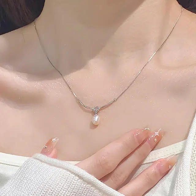 品彩绳结项链耳饰组合装 年轻气质 淡水珍珠  珍珠吊坠 女款