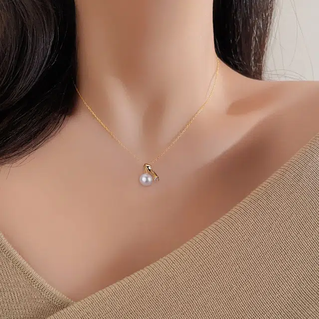 品彩 轻奢高级感 小香风 几何 淡水珍珠 项链 女款