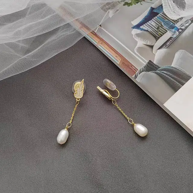 品彩 飞羽圆珠无耳洞 轻奢高级感 年轻 淡水珍珠 耳夹 女款