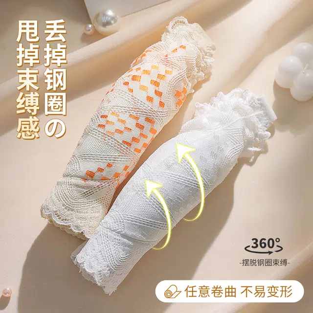 图兰朵 大胸显小聚拢无痕清爽透气蕾丝花薄款提拉防下垂侧收美背性感纯欲风无钢圈收副乳文胸 女款