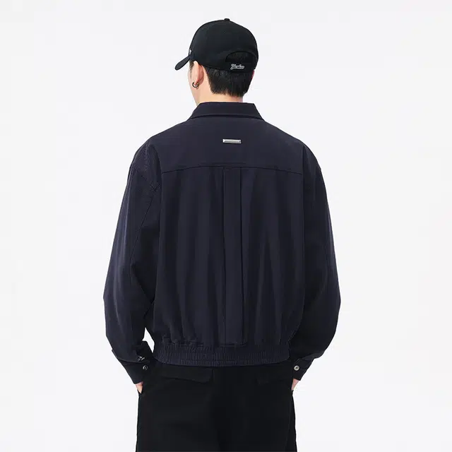 希越 美式复古翻领飞行外套秋冬廓形刺绣老钱风休闲短款夹克 男款
