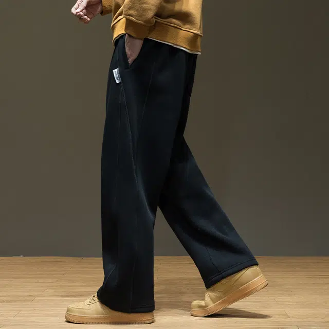 希越 纯色简约直筒休闲裤 男款