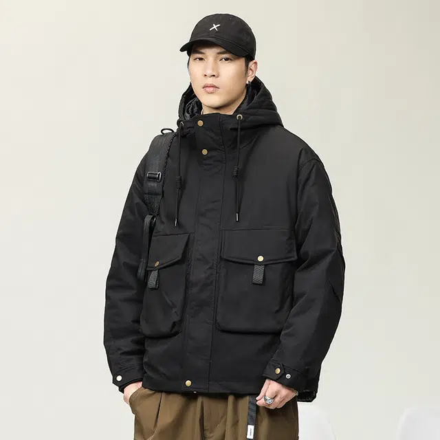 希越 秋冬日系工装夹克宽松休闲机能户外百搭羽绒服 男款