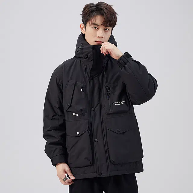 希越 新国标灰鸭绒男冬季宽松大码加肥羽绒服 男款