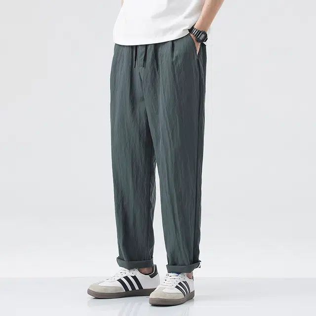 希越 时尚个性舒适纯色简约经典基础款休闲裤 男款