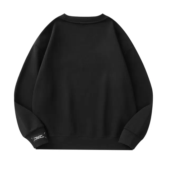 希越 春秋上衣男士圆领字母长袖休闲宽松潮牌打底套头衫百搭卫衣 男款