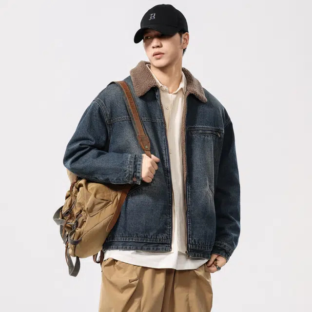 希越 高端仿羊羔绒加厚工装棉服棉衣冬季底特律御寒保暖棉袄夹克 男款