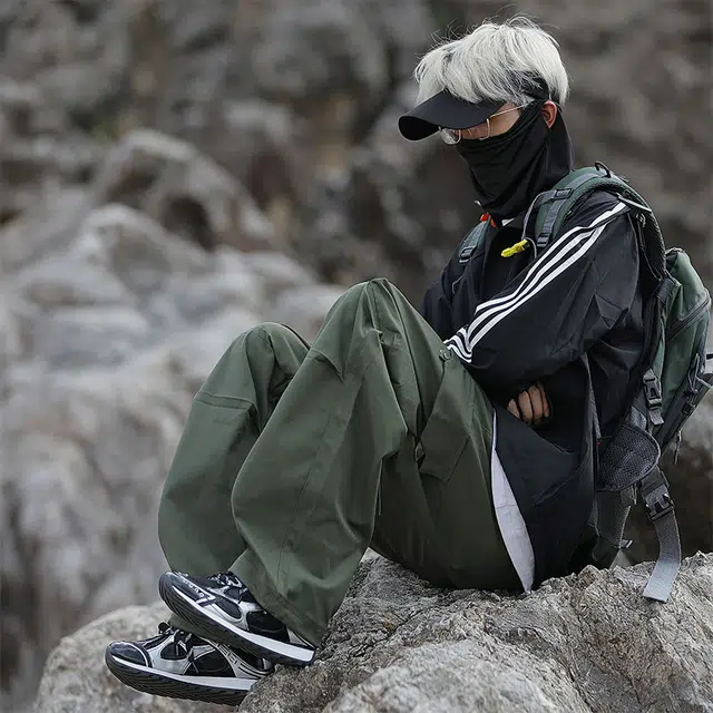 希越 春秋季 美式潮牌松直筒高级感痞帅户外工装休闲裤 男款