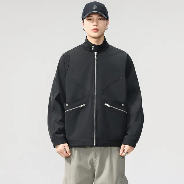 希越 赛博朋克风高街潮牌机车立领美式休闲外套夹克 男款