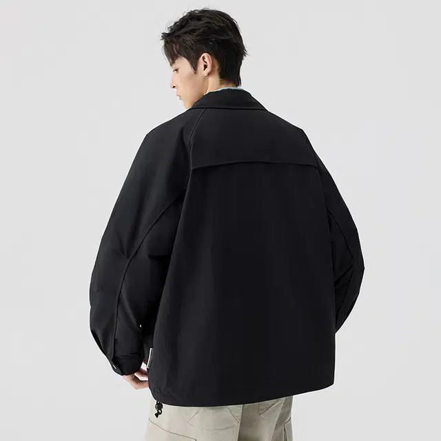 希越 休闲翻领宽松廓形设计秋冬保暖时尚通勤外套羽绒服 男款