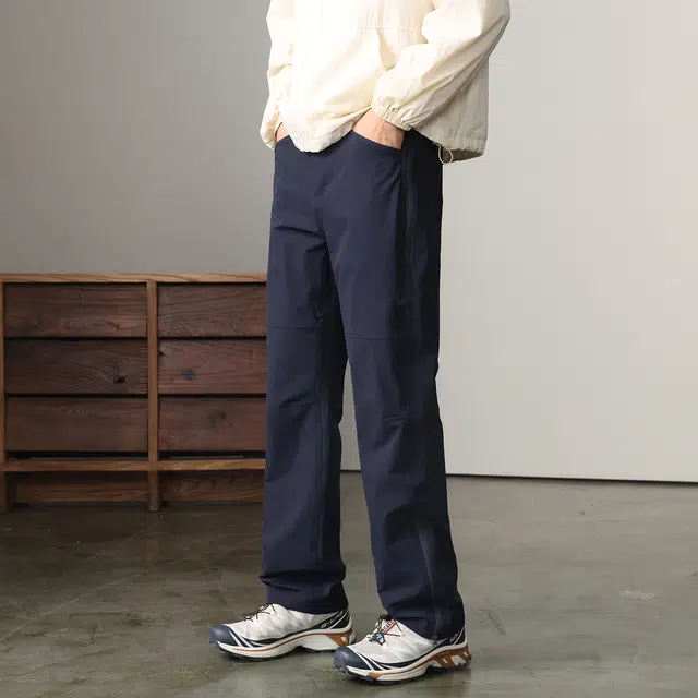 希越 户外三防裤子直筒宽松纯色四面弹百搭长裤潮牌时尚大码休闲裤 男款