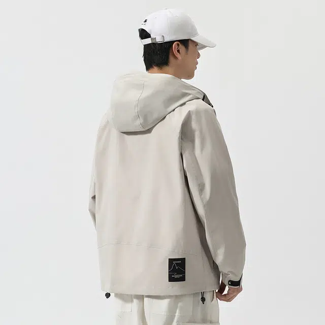 希越 美式机能冲锋外套男士防风衣秋冬季流行大码工装高级感潮牌夹克 男款