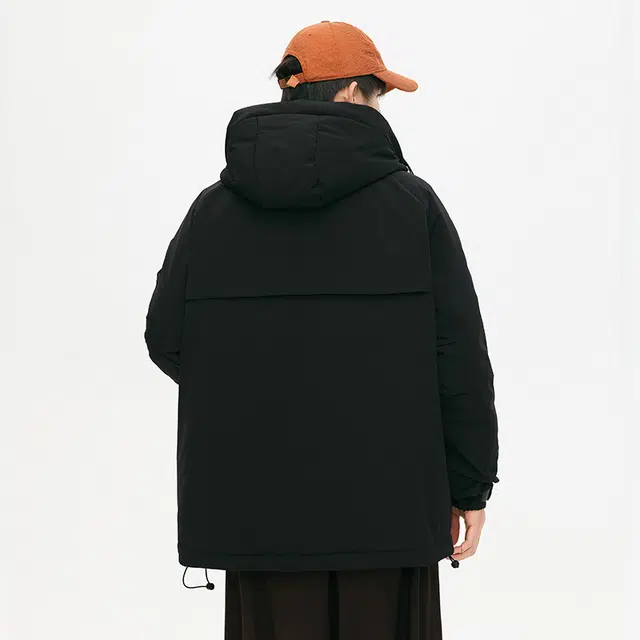 希越 男加厚大码潮牌户外衣美式保暖连帽羽绒服 男款