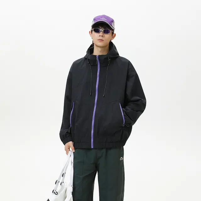 希越 希越三防面料都市运动户外潮牌冲锋上衣秋冬高级感纯色多颜色可选肌理感透气透湿宽松外套夹克 男款