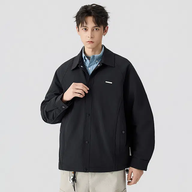 希越 休闲翻领宽松廓形设计秋冬保暖时尚通勤外套羽绒服 男款