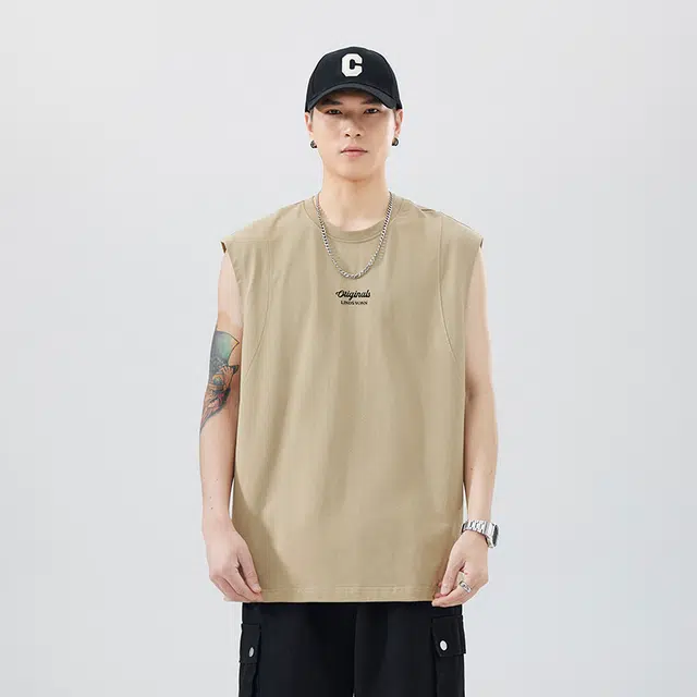 希越 重磅舒适百搭简约无袖背心 男款