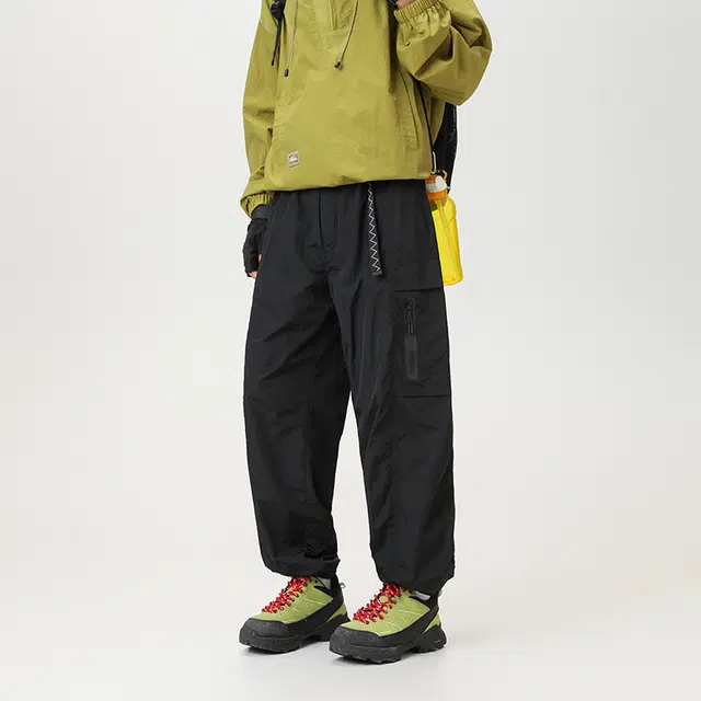 希越 户外防水工装潮牌宽松百搭束脚纯色复古休闲裤 男款